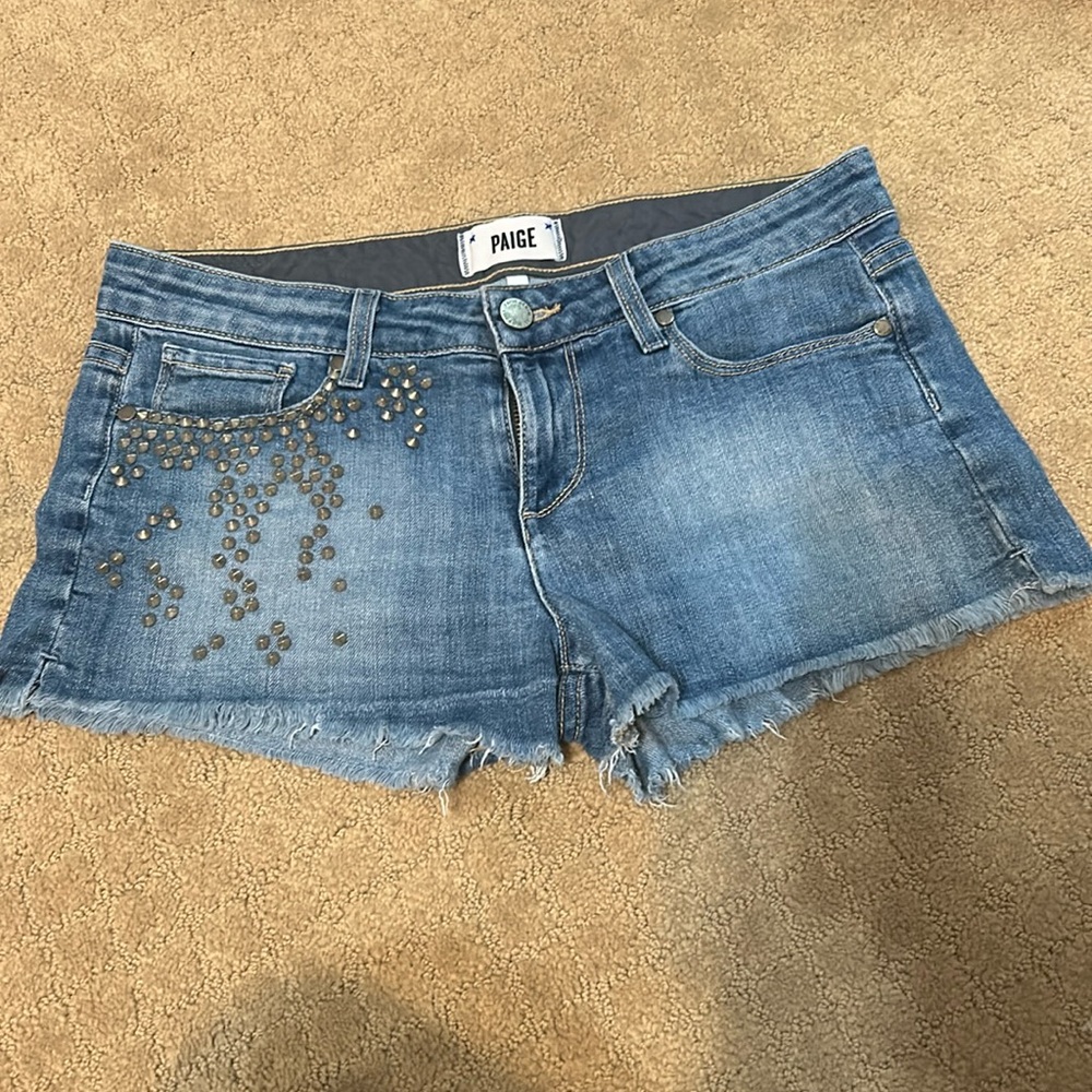 Paige Studded denim shorts size 27